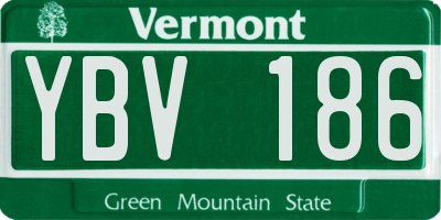 VT license plate YBV186