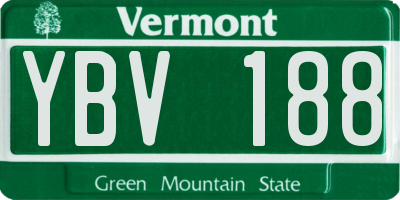 VT license plate YBV188