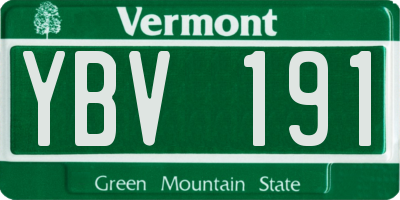 VT license plate YBV191