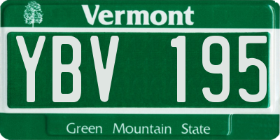 VT license plate YBV195
