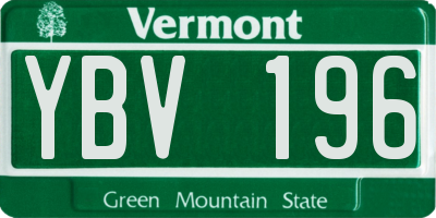 VT license plate YBV196