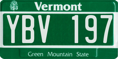 VT license plate YBV197