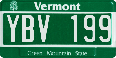 VT license plate YBV199