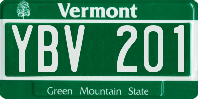 VT license plate YBV201
