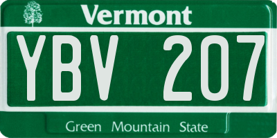 VT license plate YBV207
