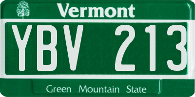 VT license plate YBV213