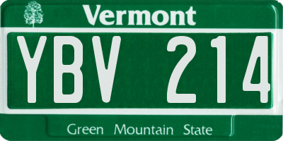VT license plate YBV214