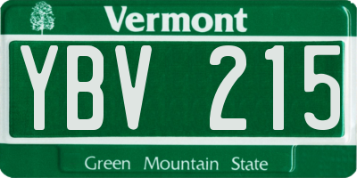 VT license plate YBV215