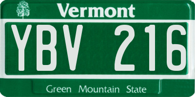 VT license plate YBV216
