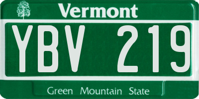 VT license plate YBV219