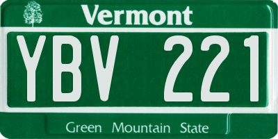 VT license plate YBV221
