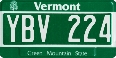 VT license plate YBV224