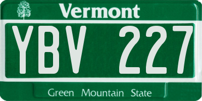 VT license plate YBV227