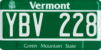 VT license plate YBV228