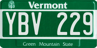 VT license plate YBV229