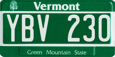 VT license plate YBV230