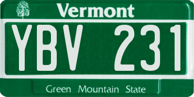 VT license plate YBV231