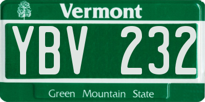 VT license plate YBV232