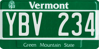 VT license plate YBV234