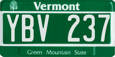 VT license plate YBV237