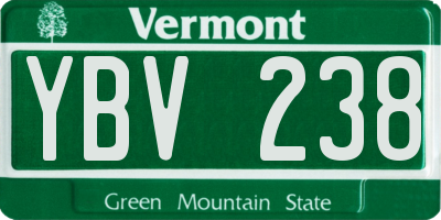 VT license plate YBV238