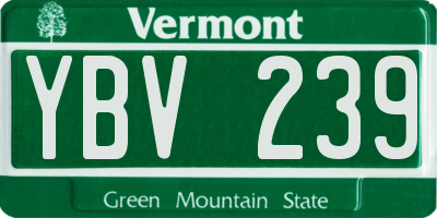 VT license plate YBV239