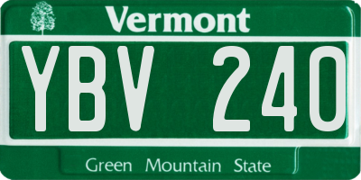 VT license plate YBV240