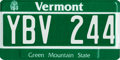 VT license plate YBV244