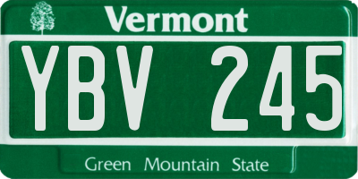 VT license plate YBV245