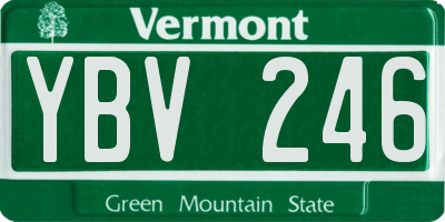 VT license plate YBV246