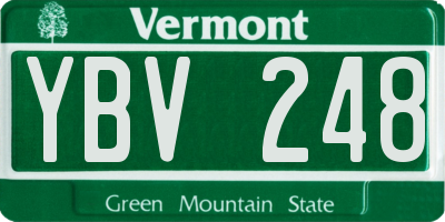 VT license plate YBV248