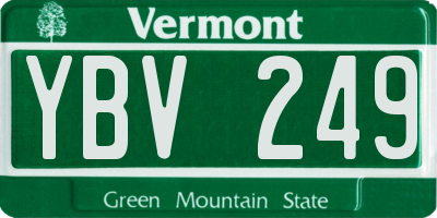 VT license plate YBV249