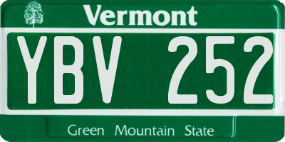 VT license plate YBV252