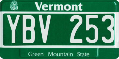 VT license plate YBV253