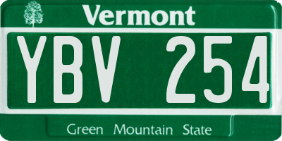 VT license plate YBV254
