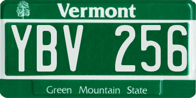 VT license plate YBV256