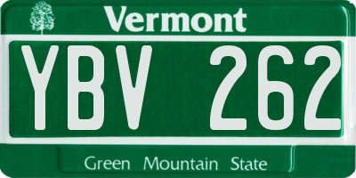 VT license plate YBV262