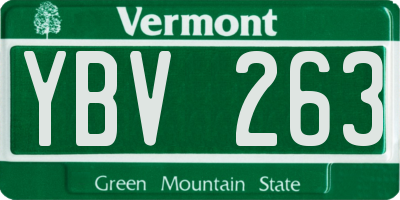 VT license plate YBV263