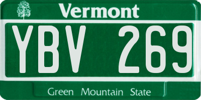 VT license plate YBV269