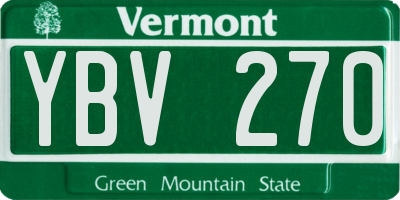 VT license plate YBV270