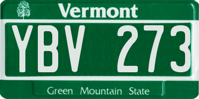VT license plate YBV273