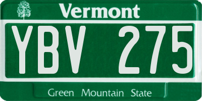 VT license plate YBV275
