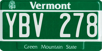 VT license plate YBV278