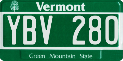 VT license plate YBV280