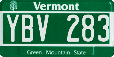 VT license plate YBV283
