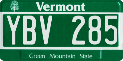VT license plate YBV285