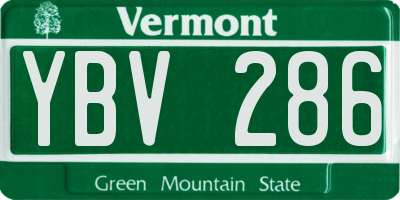 VT license plate YBV286