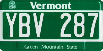 VT license plate YBV287
