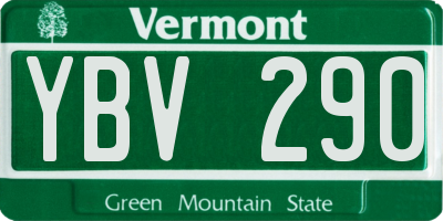 VT license plate YBV290