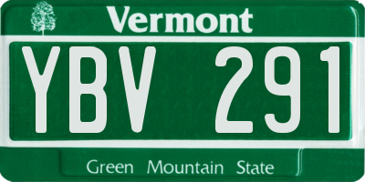 VT license plate YBV291